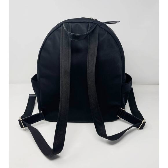 Kate Spade Black Dawn Backpack Nylon Zip Closure Front Pocket Waterbottle Slip - Picture 2 of 13